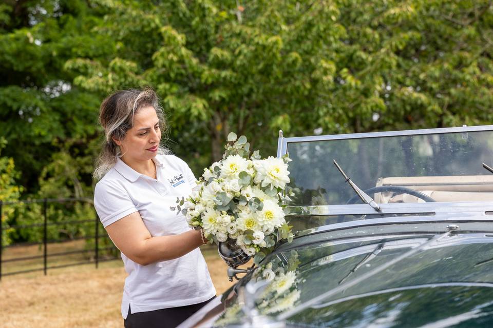 Loading flower car