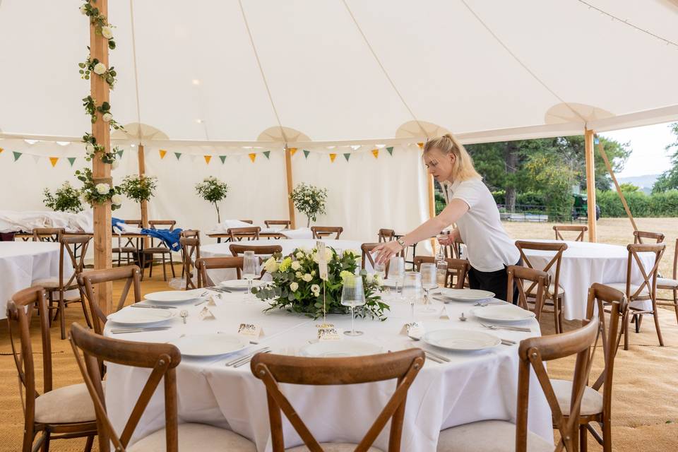 Marquee dining area