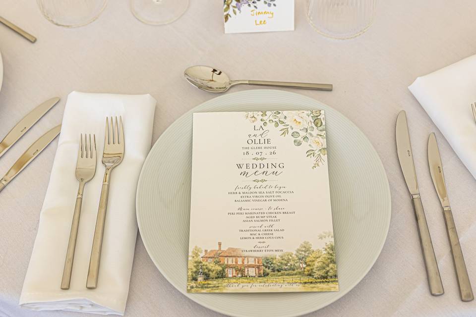 Menu place setting