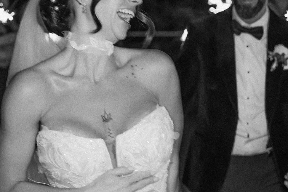 Candid black and white