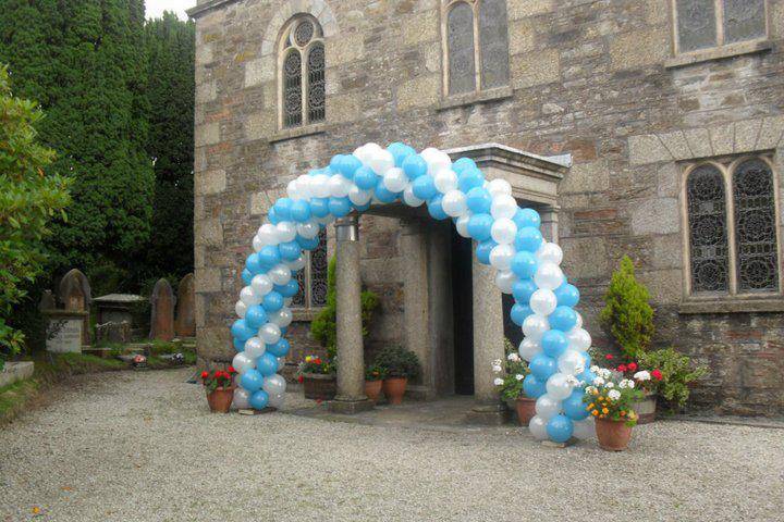 Blue balloon arch