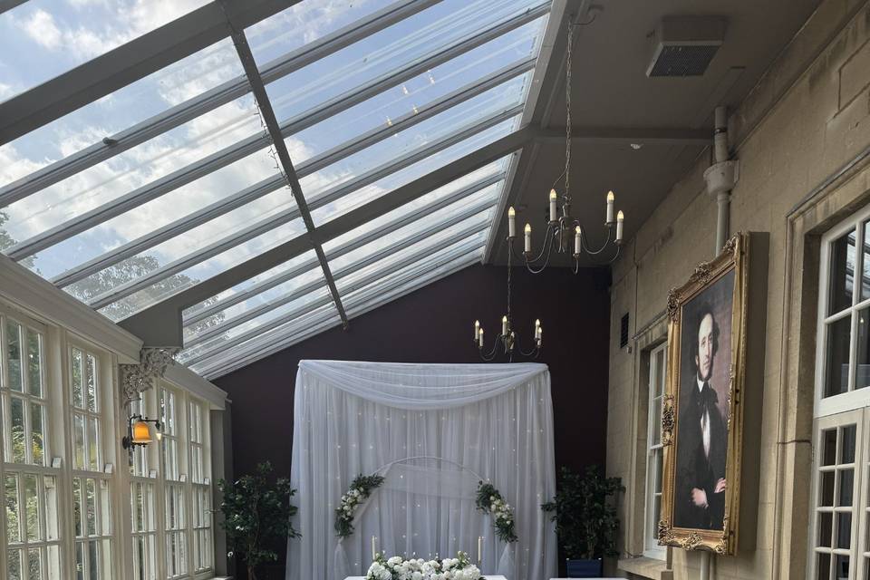 The aisle with Chiavari chairs