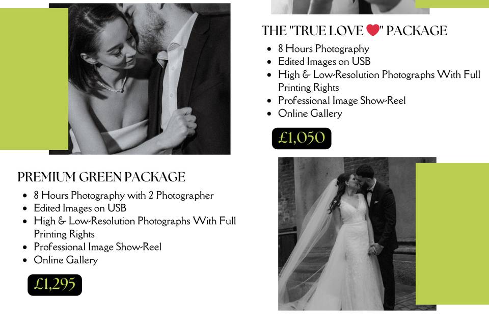 Green Wedding UK Price List