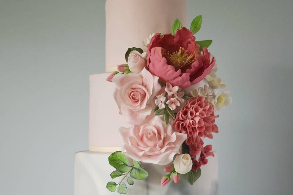 4 Tier Floral Wedding Cake