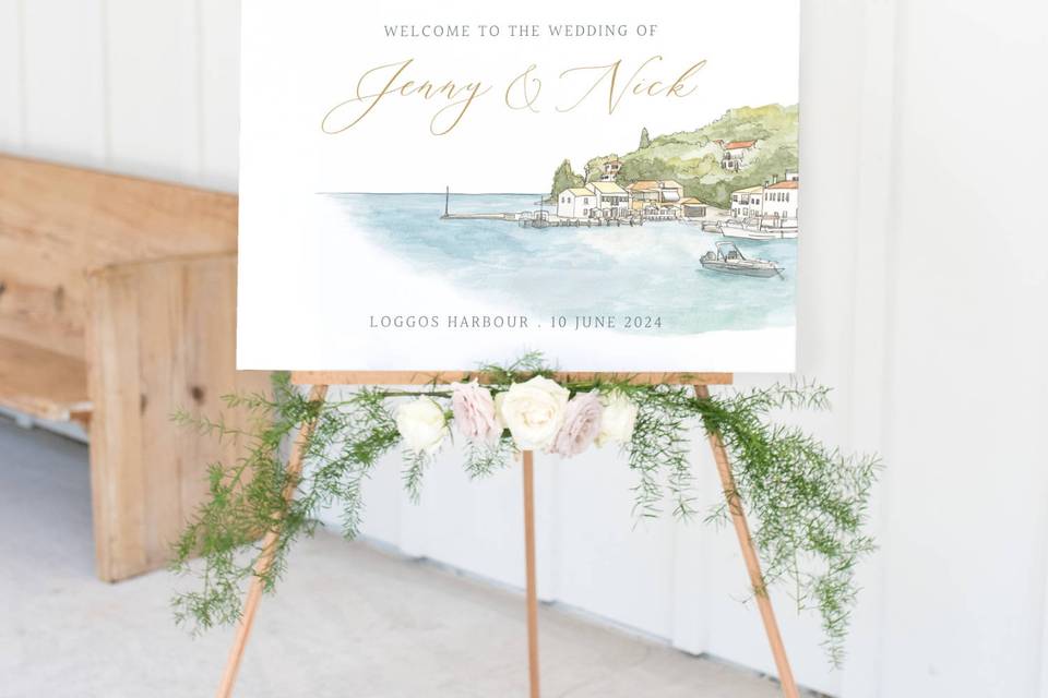 Destination wedding sign