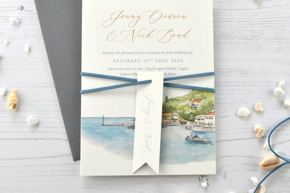 Destination wedding invitation