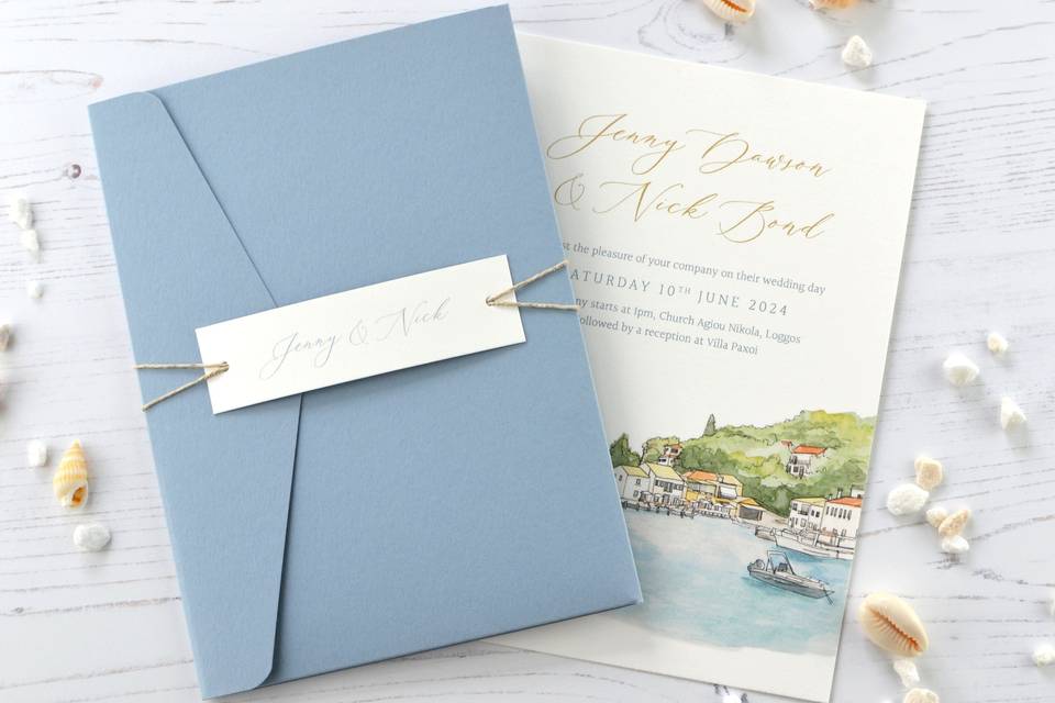 Destination wedding invitation