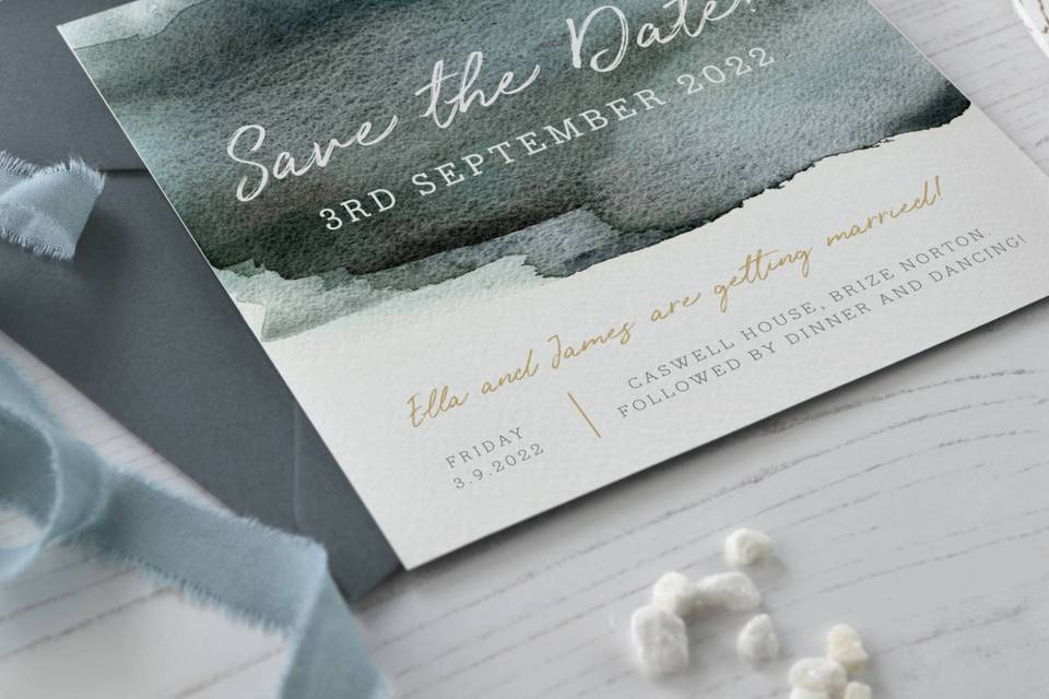 Watercolour save the date