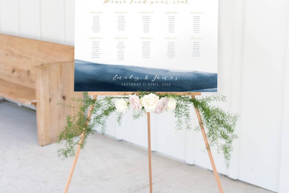 Watercolour table plan