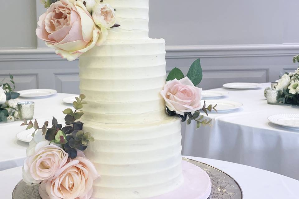 Two tier with sugar flowers