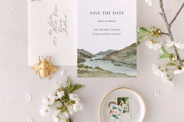 Scottish Loch Save the Date