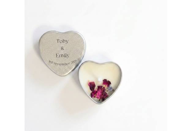 Silver Heart Wedding Favour