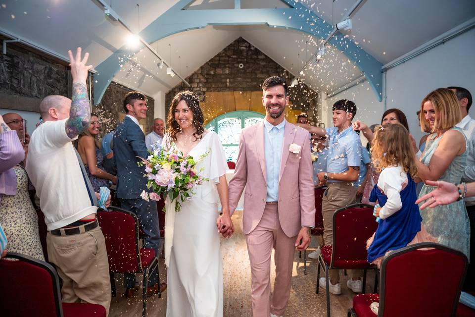 Happy couple after ceremony