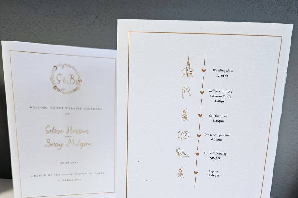 Wedding service booklet