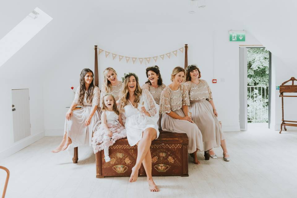 Bridal party in the Loft