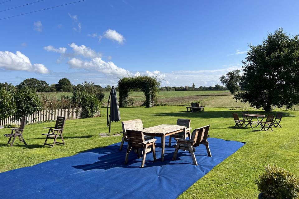 The big lawn seating area