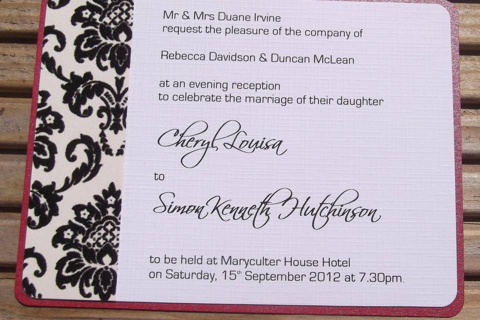 Balck Damask Invitation 2