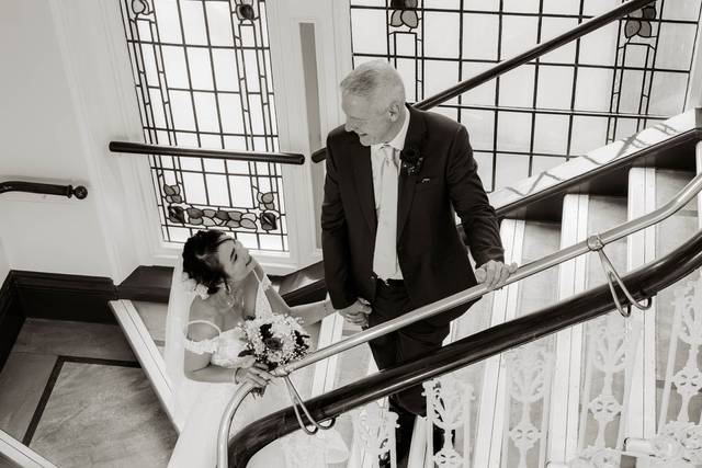 A quiet moment on the staircas