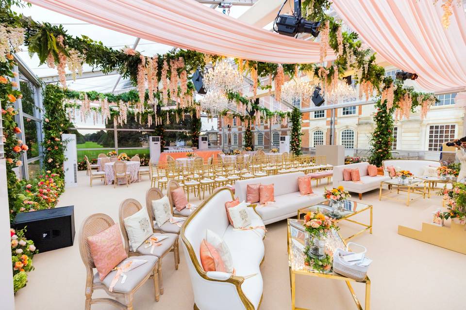 Marquee wedding breakfast