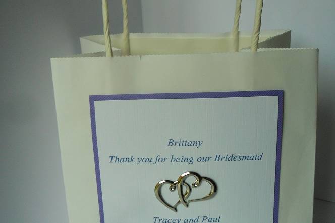 Personalised thank you bag