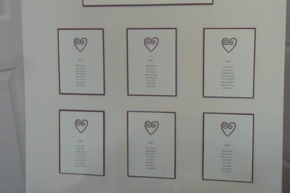 Swirly heart table plan