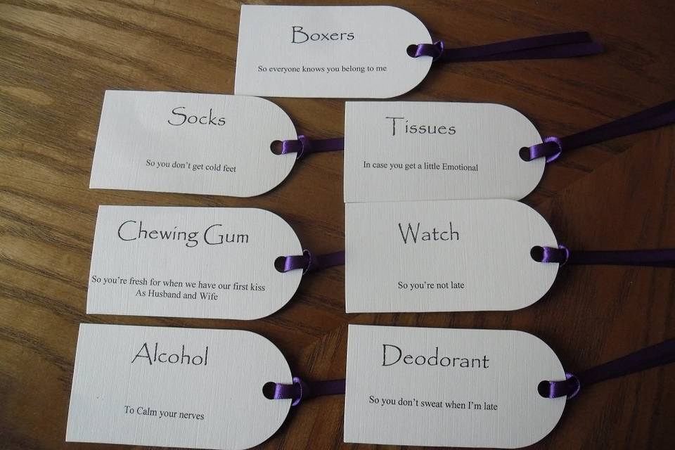 Groom tags