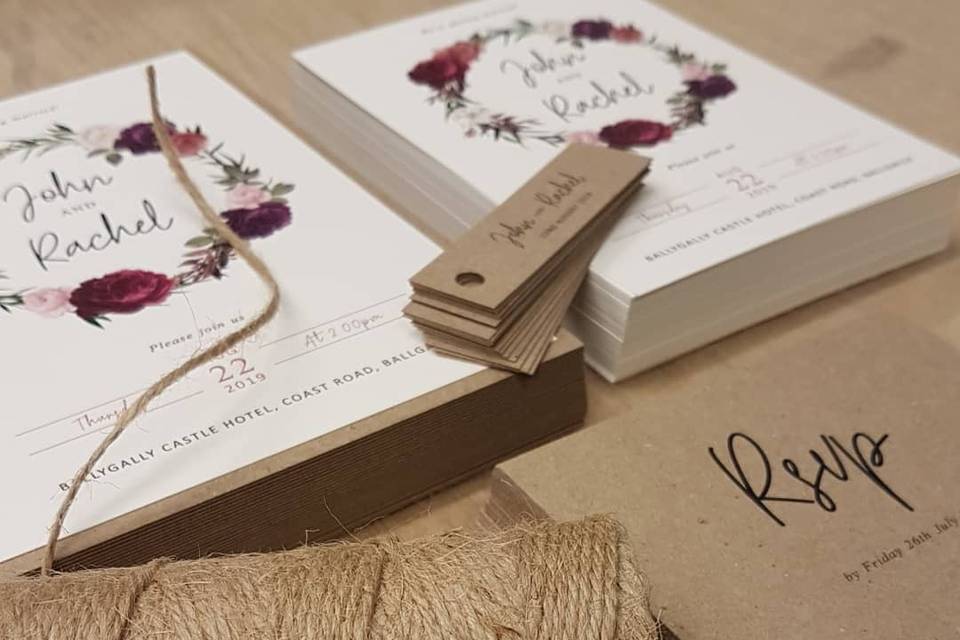 Rustic invitation suite