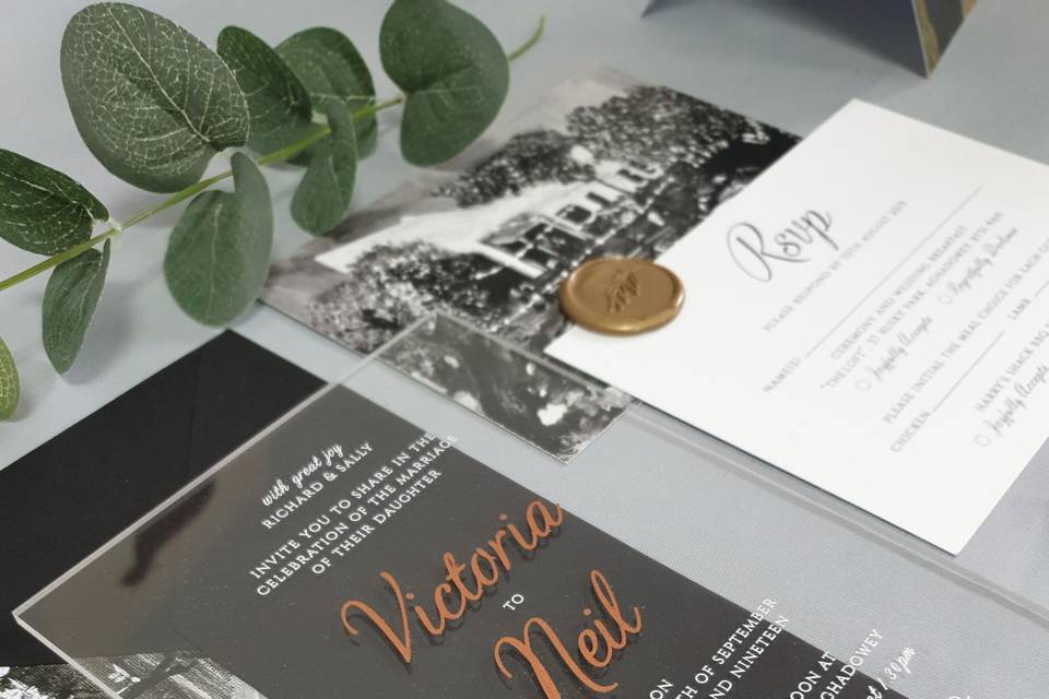 Modern wedding stationery