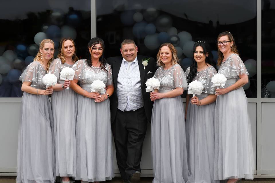 Groom and bridesmaids