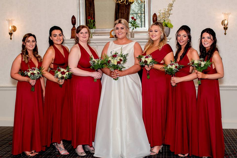 Bride and her maids