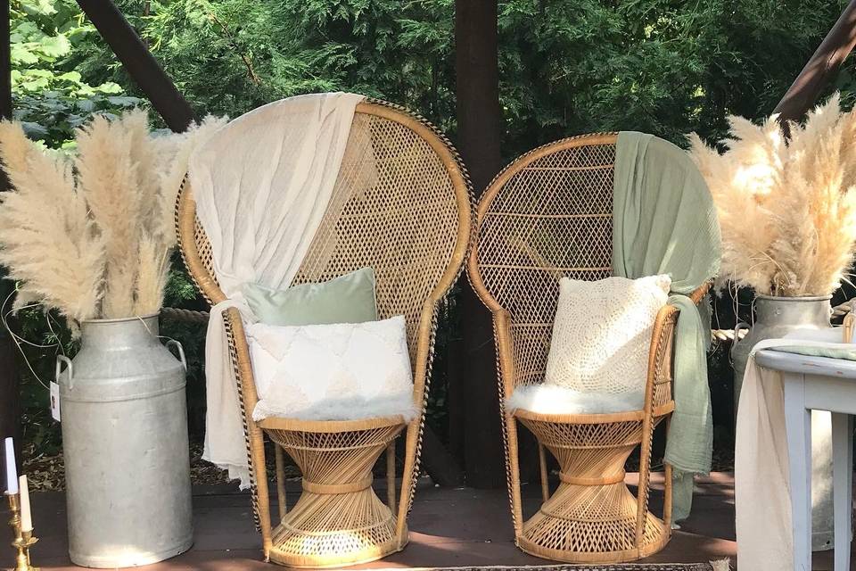 Peacock ceremony chairs