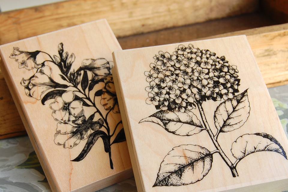 Vintage style floral stamps