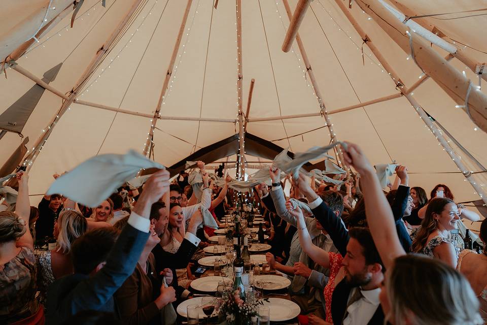 Guests in tipis