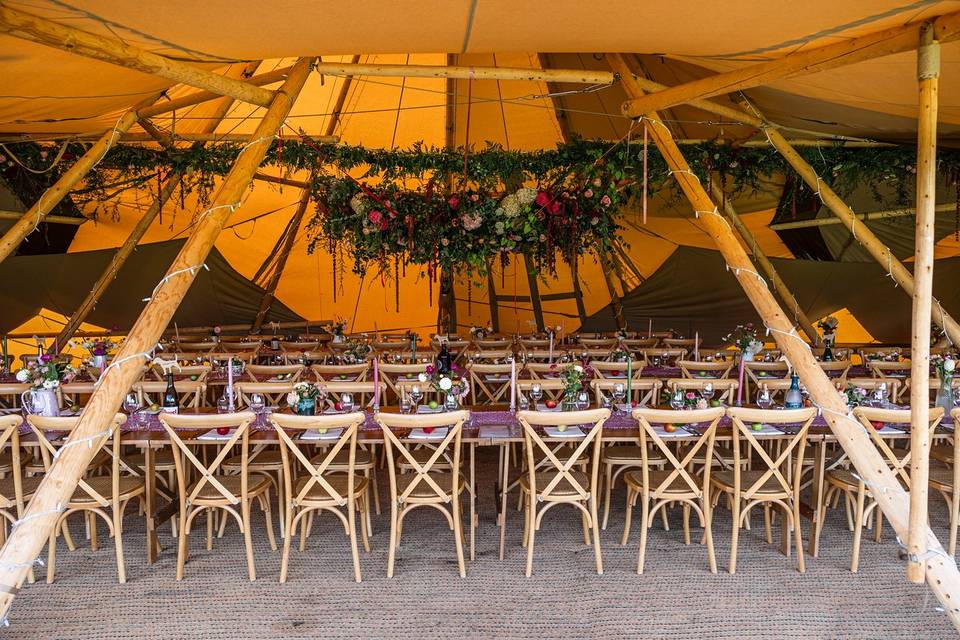 Tipi interior wedding