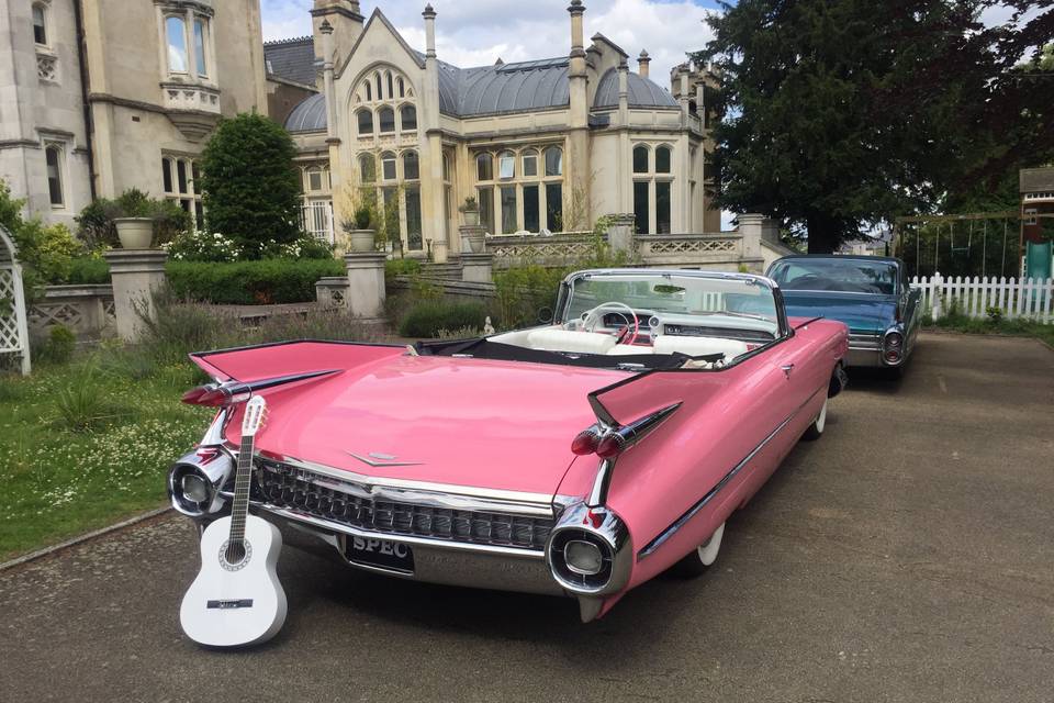 1959 Pink Cadillac arriving in style