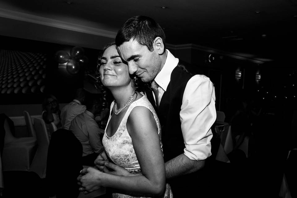 Bride and groom dance