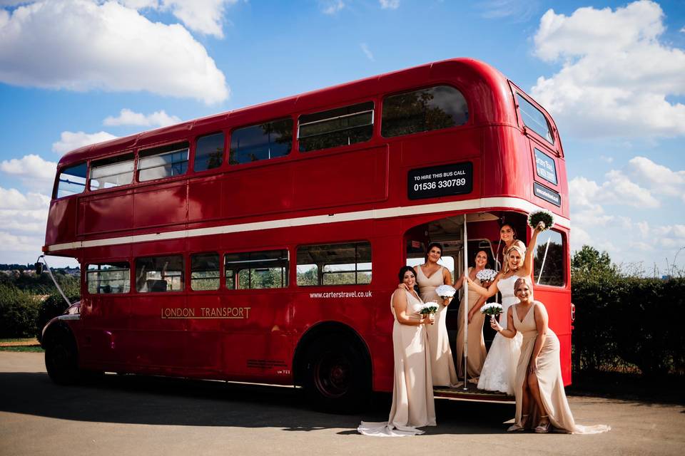 Bride and bridesmaids