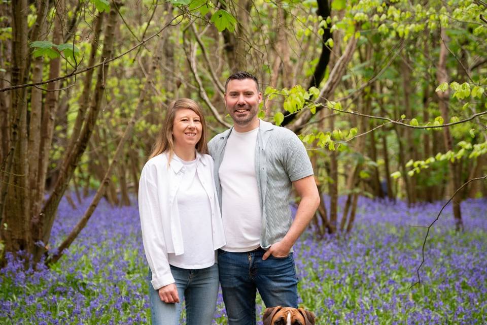 Bluebell photo with dog