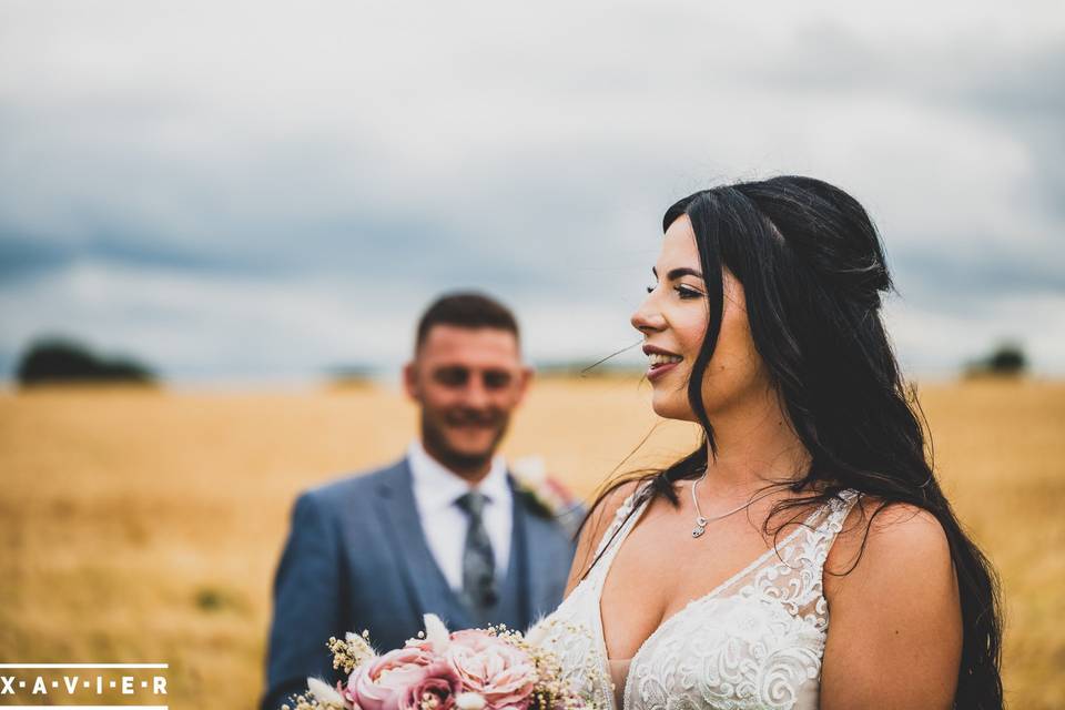 Bride in the cornfields