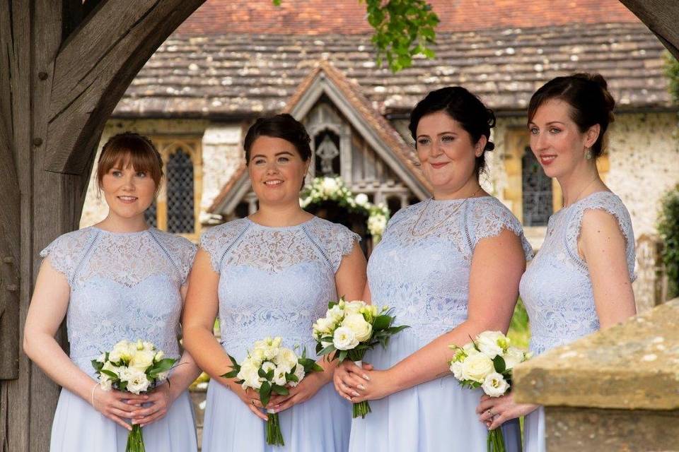 Glowing bridesmaids