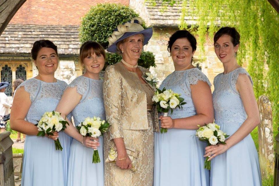 Glowing bridesmaids