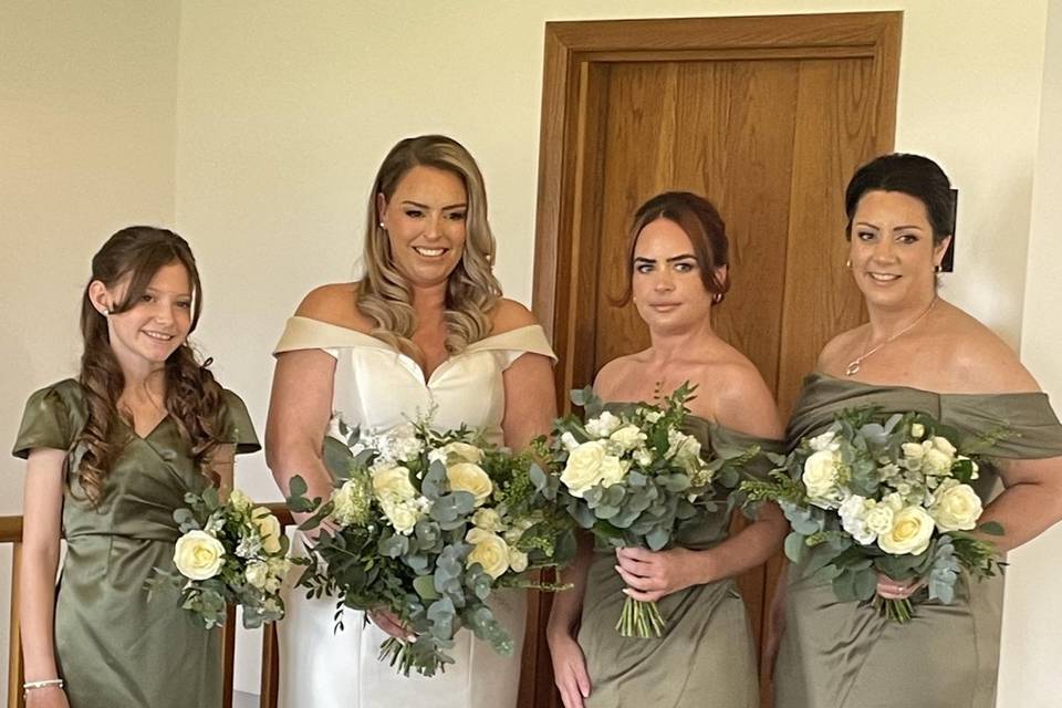 Bride and bridesmaids