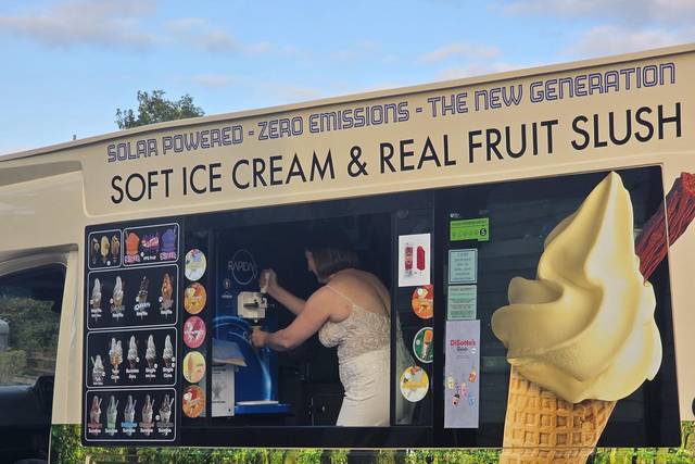 Bride Making her ice cream