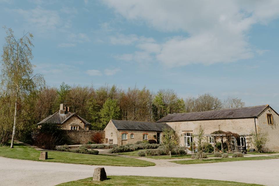 Barn, Cottage and woodlands