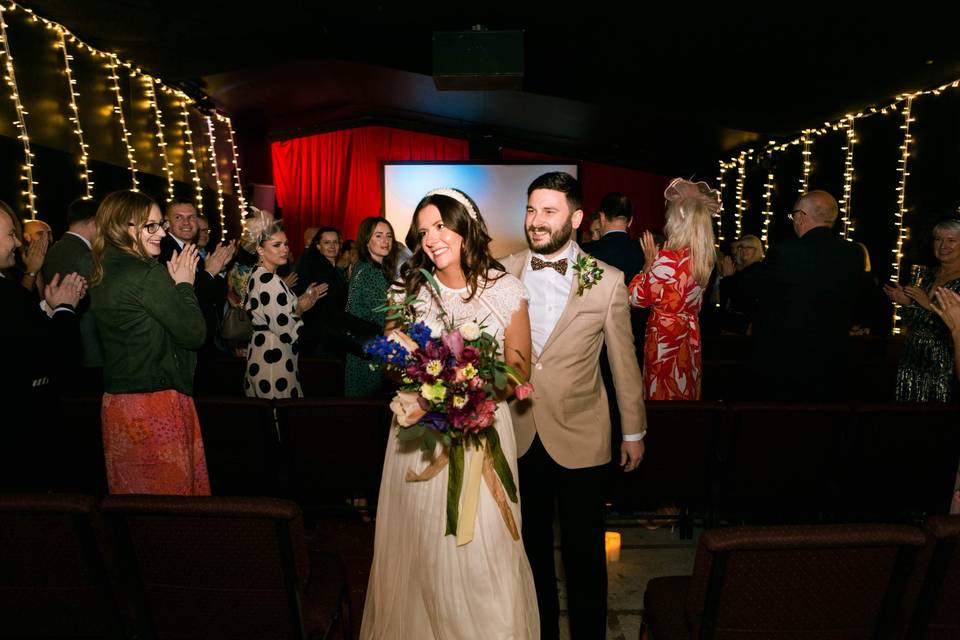Wedding ceremony in the cinema