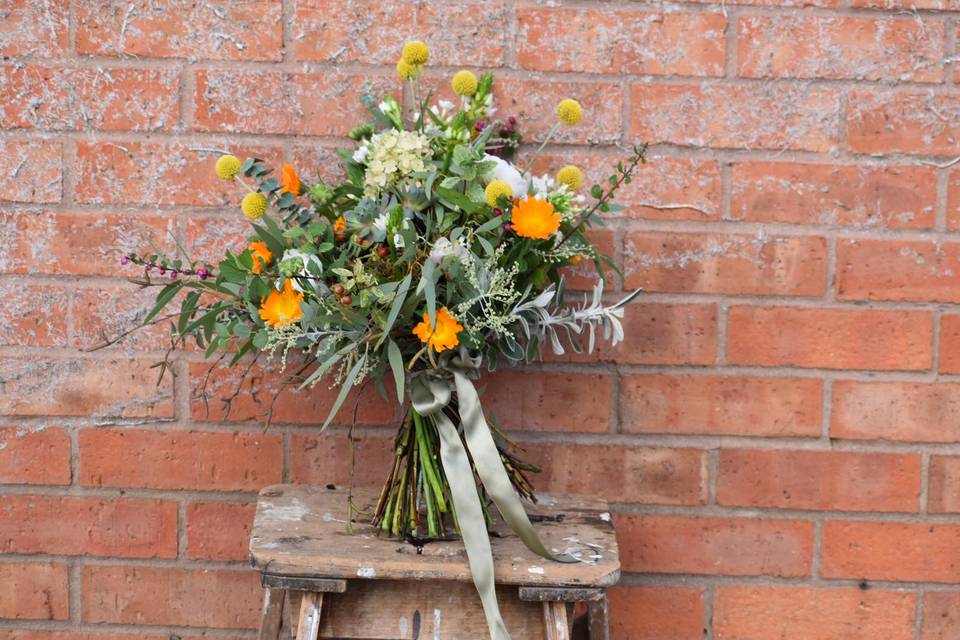 Wedding bouquet with orange