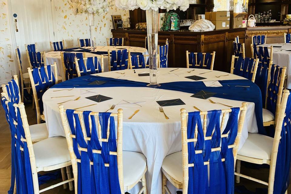 White and royal blue