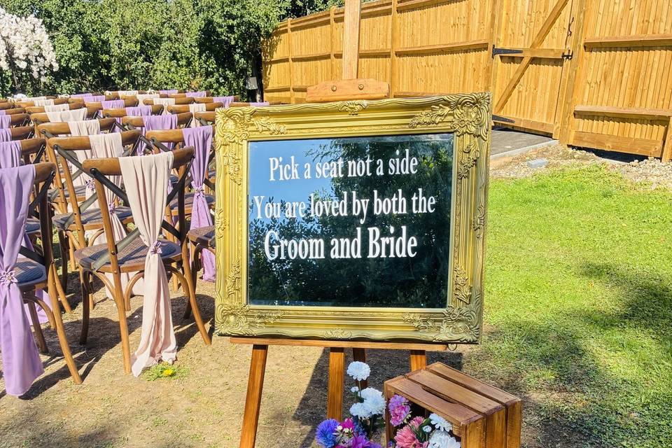Take a seat signs