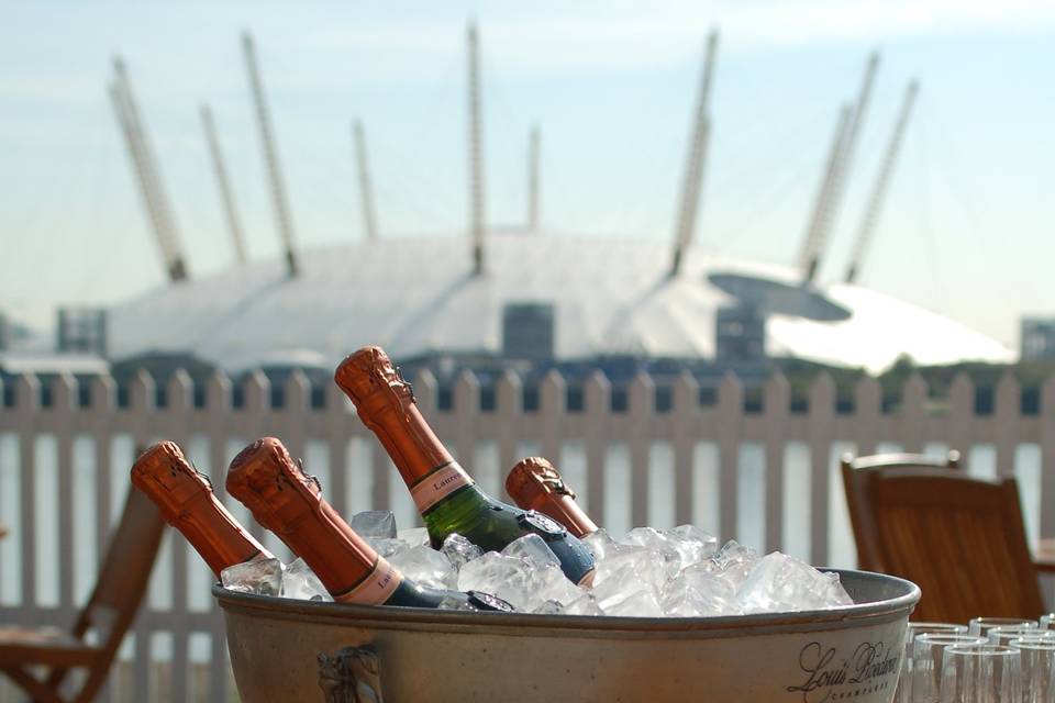 Champagne reception on our sun terrace