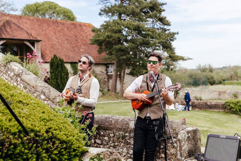 An outdoor reception in Surrey